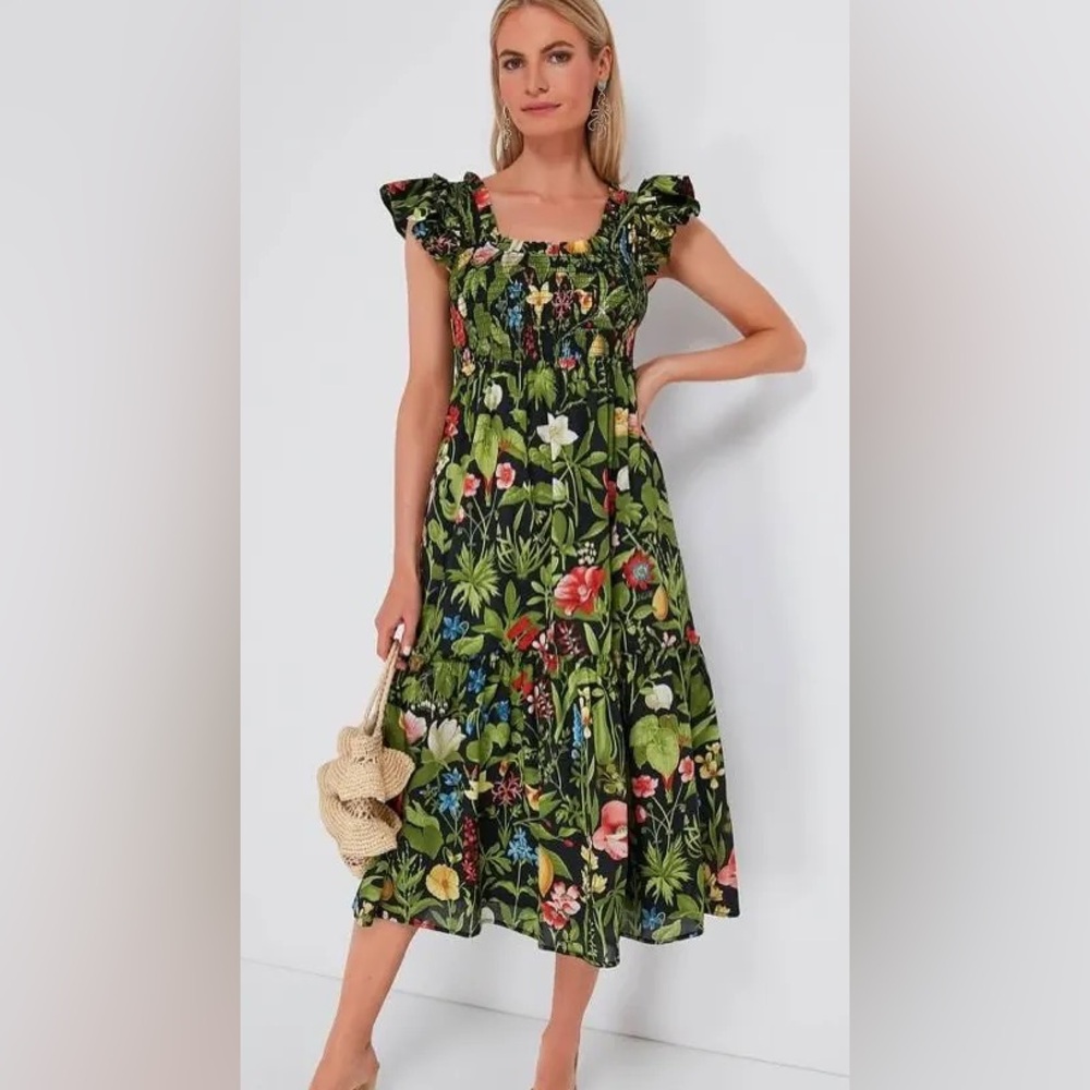 Tuckernuck Green and Black Midi Dress